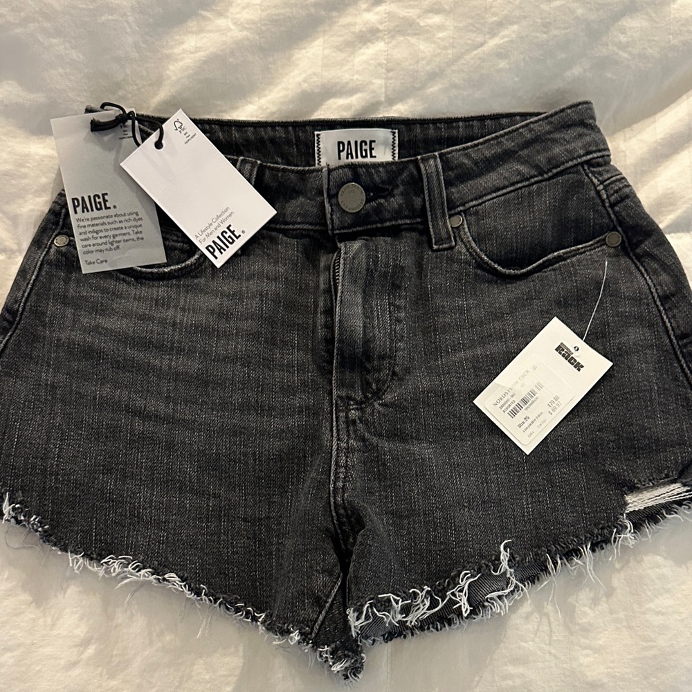 PAIGE Women's Charcoal Jean Shorts